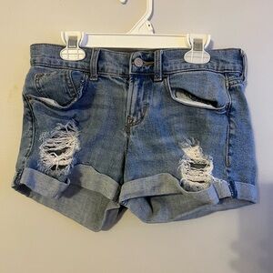 Old Navy Blue Jean Shorts Distressed Cuffed Hem